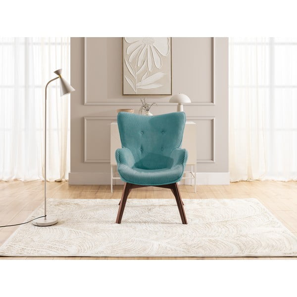 Тюркоазено кресло от рипсено кадифе Niko – Ropez-image-1