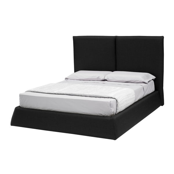 Černá dvoulůžková postel s úložným prostorem 13Casa Ofelia, 160 x 190 cm