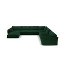 Тъмнозелен кадифен ъглов диван (десен ъгъл/U форма) Vanda – Mazzini Sofas