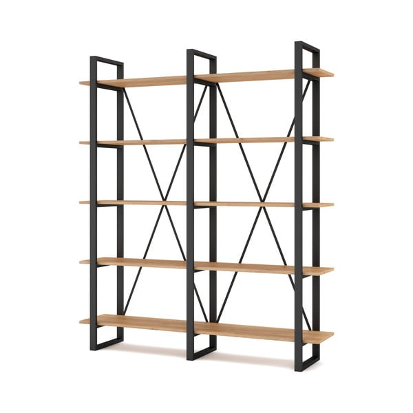 Рафт от черен/естествен дъб 150x180 cm Aviva - Marckeric-image-3