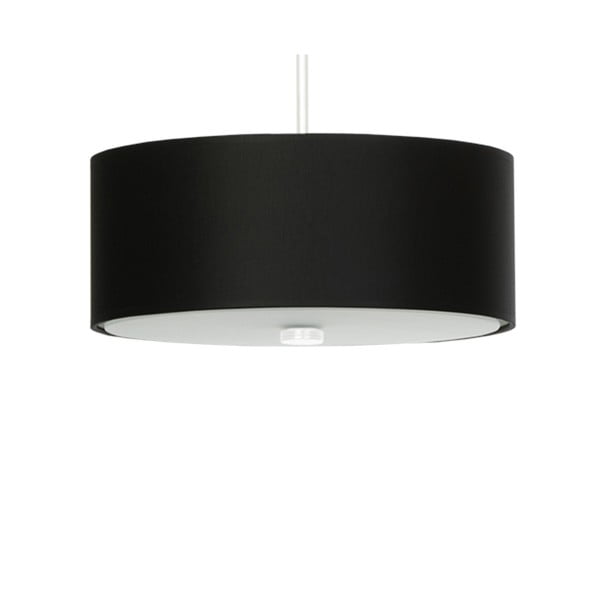 Черно висящо осветително тяло с текстилен абажур ø 30 cm Herra – Nice Lamps