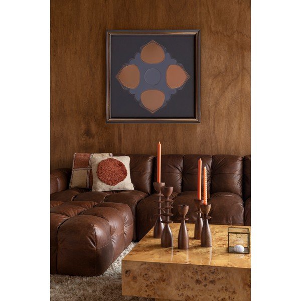 Кафява кожена модулна табуретка Hackman – Dutchbone-image-1