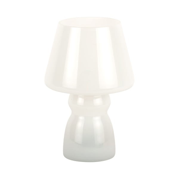 Бяла LED настолна лампа със стъклен абажур (височина 25,5 см) Classic - Leitmotiv