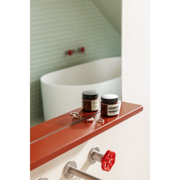 Стенно огледало с рафт масивно дърво 50x75 cm Lun – noo.ma-image-2