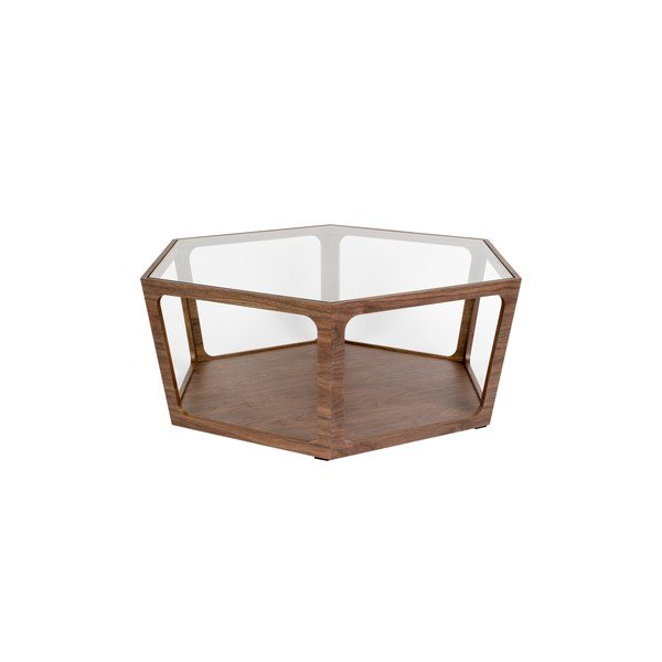 Масичка за кафе със стъклен плот в тъмно естествен цвят 80x92,5 cm Sita – Dutchbone-image-2