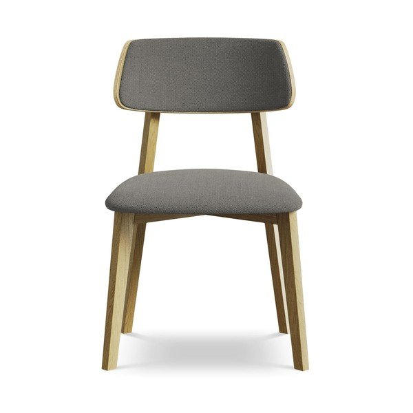 Сив трапезен стол от масивна дървесина Niu – Makamii-image-1