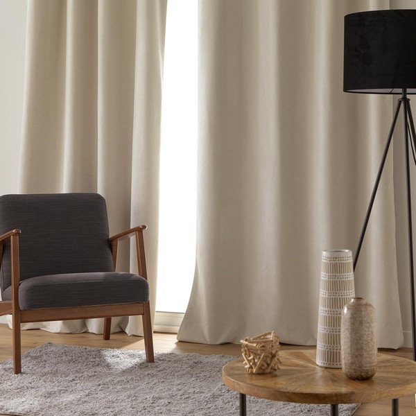 Бежово перде 140x260 cm Olympe – douceur d'intérieur-image-1