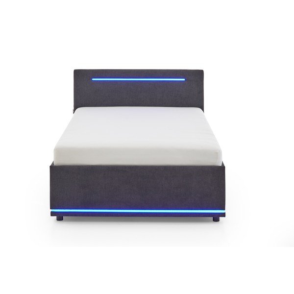 Тъмносиво тапицирано детско легло 140x200 cm с място за съхранение с включена подматрачна рамка Circle – Meise Möbel-image-3