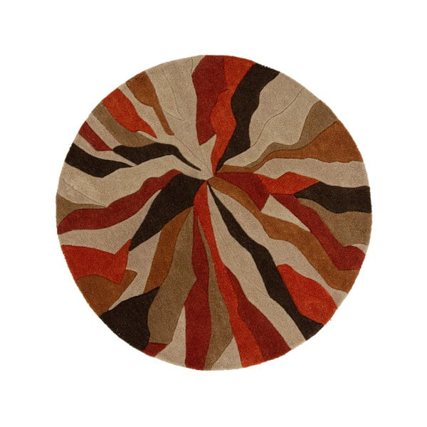 Оранжев килим Splinter, ⌀ 135 cm - Flair Rugs