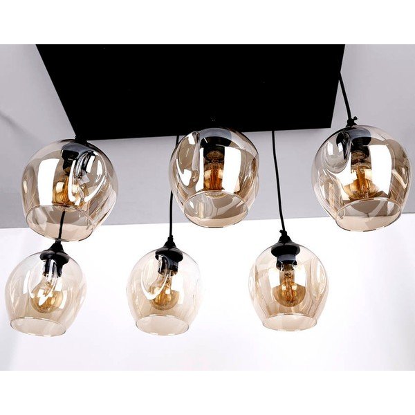 Черна висяща лампа със стъклен абажур 33x67 cm Aspa - Candellux Lighting-image-3