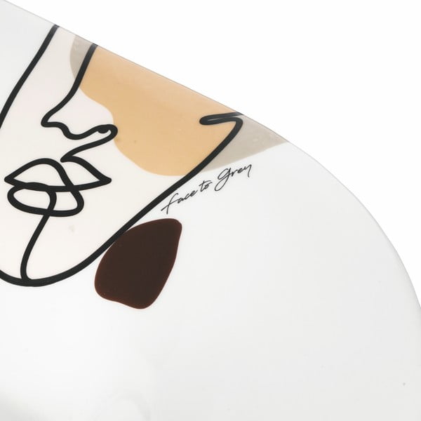 Керамична чиния за сервиране , 43,5 x 35,5 cm Face to Grey - VDE Tivoli 1996-image-1