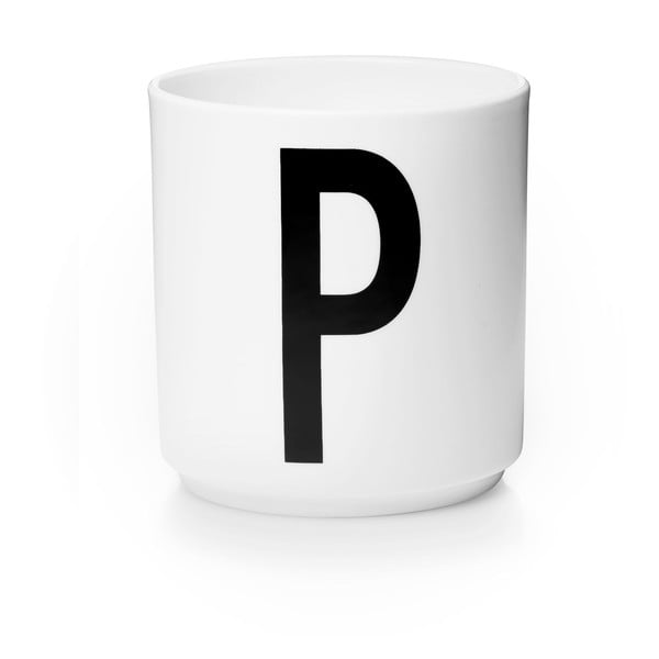 Бяла порцеланова чаша Personal P A-Z - Design Letters