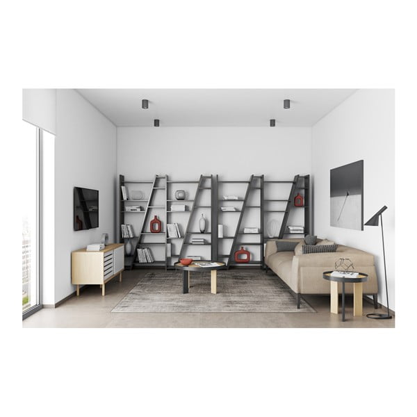 Черна етажерка за книги 190x195 cm Delta - TemaHome-image-4