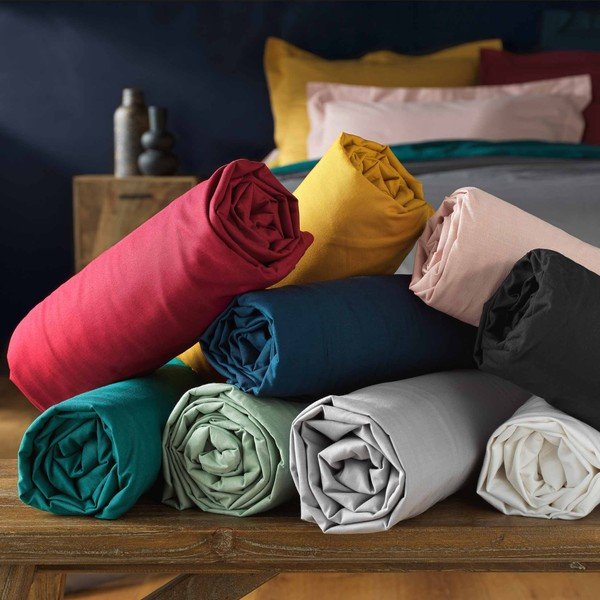 Бял еластичен памучен чаршаф 90x190 cm Lina – douceur d'intérieur-image-3