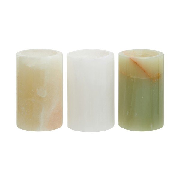 Каменни свещници в комплект за чаена свещ 3 бр. Oleena – Premier Housewares