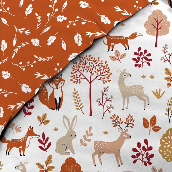 Бяло/теракотено единично  памучно детско спално бельо 140x200 cm Roxy – douceur d'intérieur-image-2