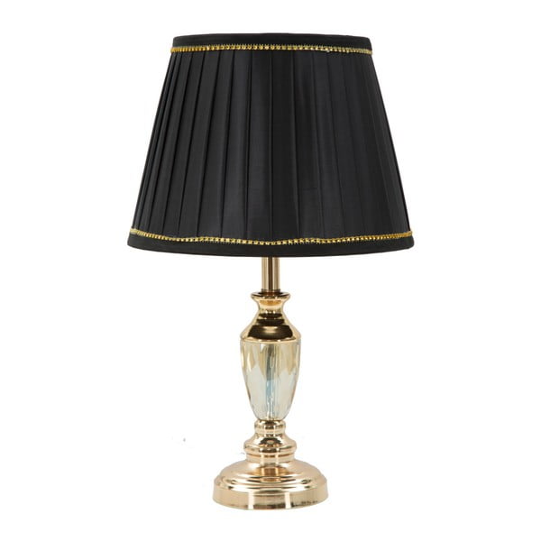 Черна настолна лампа Mauro със златен контур Plie - Mauro Ferretti