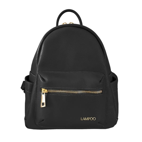 Černý kožený batoh Lampoo Lunda