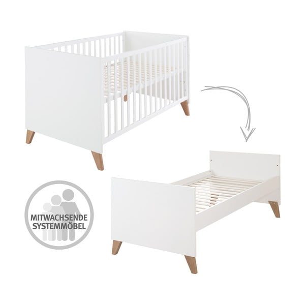 Детско креватче в бял и естествен цвят 70x140 cm Ole – Roba-image-3