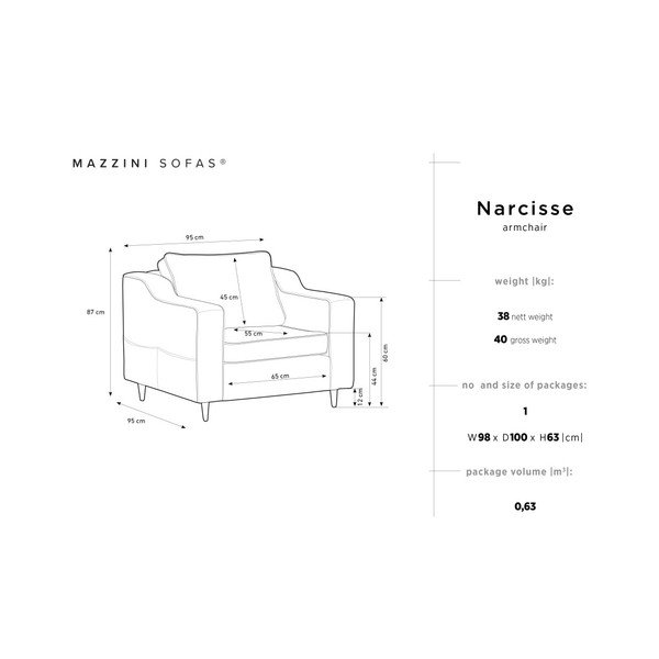 Антрацитно кресло Narcisse - Mazzini Sofas-image-2