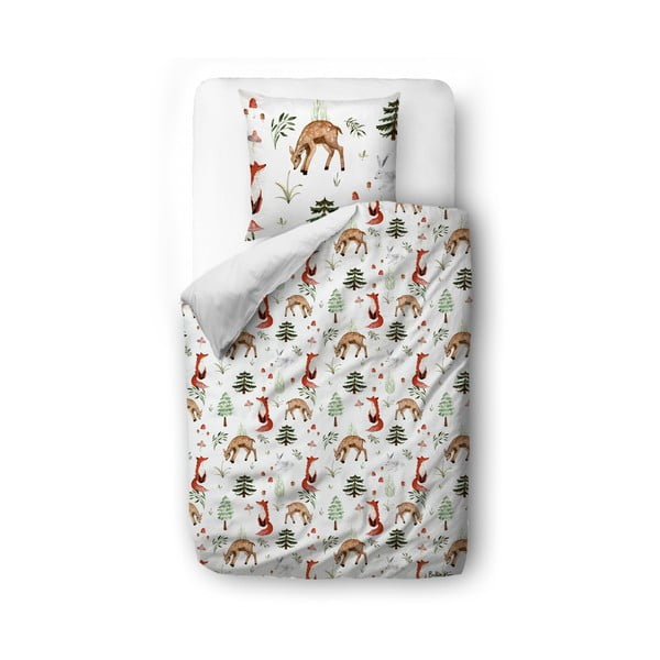 Детско спално бельо за единично легло от памучен сатен 135x200 cm Cute Forest - Butter Kings