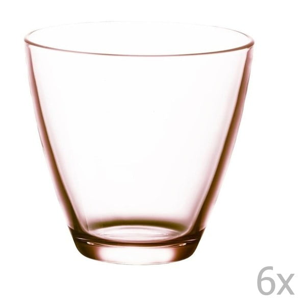 Комплект от 6 розови чаши за вода Fluidum, 260 ml - Bitz