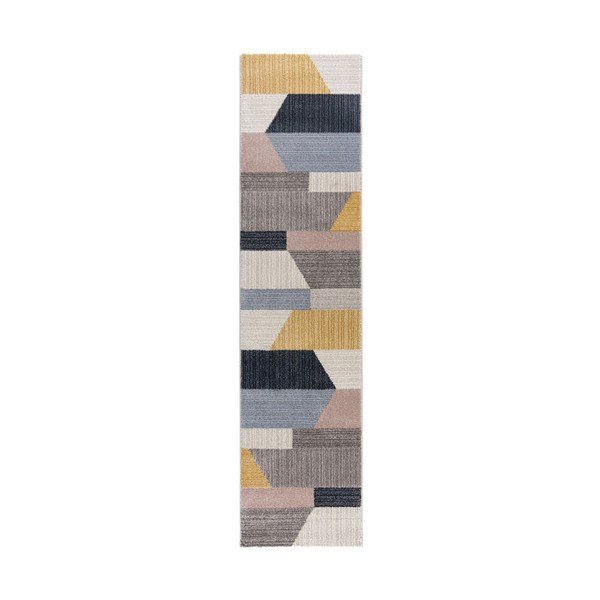 Сив и жълт килим Barrio, 60 x 230 cm - Flair Rugs