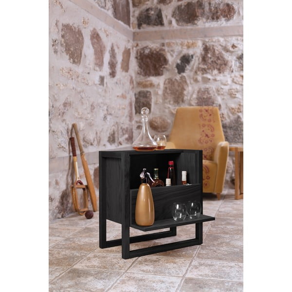 Черна дъбова стойка за вино 59x60 cm NewEst - Woodman-image-1