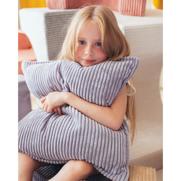 Синя детска възглавница за диван от рипсено кадифе Block – Wigiwama-image-2