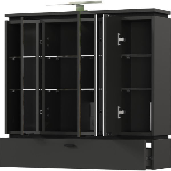 Антрацитен шкаф за баня с огледало и осветление 79x80 cm Modesto - Germania-image-2