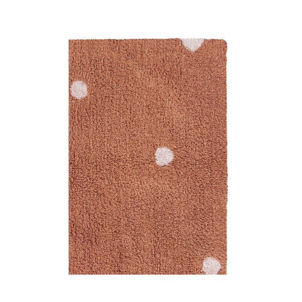 Памучен ръчно изработен детски килим подходящ за пране в тухлен цвят 100x150 cm Mini Dot Chestnut – Lorena Canals-image-3