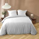 Бяло двойно /удължено 3 части спално бельо от микрофибър 240x220 cm Liam – douceur d'intérieur