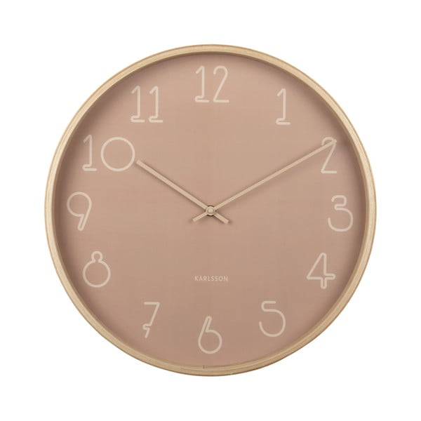 Розов стенен часовник Sencillo, ø 40 cm - Karlsson