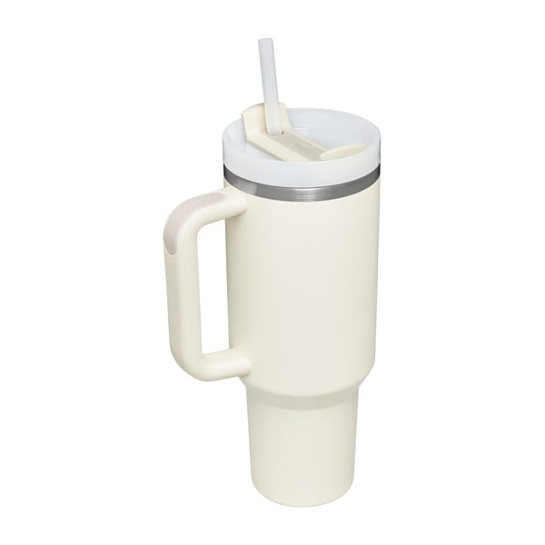 Кремав термос със сламка от неръждаема стомана 1,18 l Quencher H2.0 FlowState Tumbler Cream – Stanley-image-1