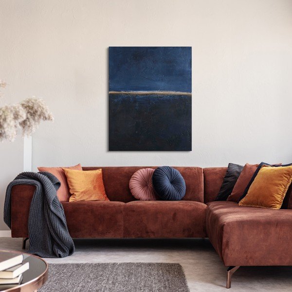 Ръчно рисувана картина 78x98 cm Edge Blue   – Malerifabrikken-image-1