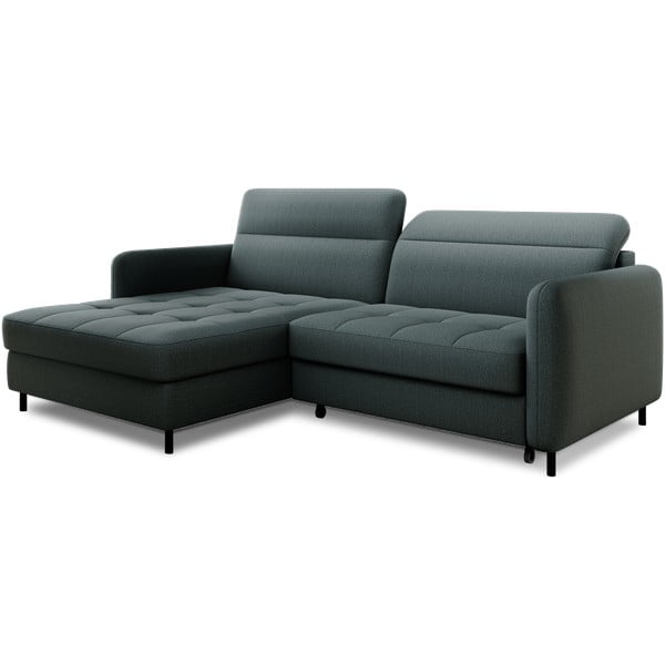 Сиво-зелен кадифен разтегателен ъглов диван с място за съхранение (ляв ъгъл) Gomsi – ELTAP-image-2