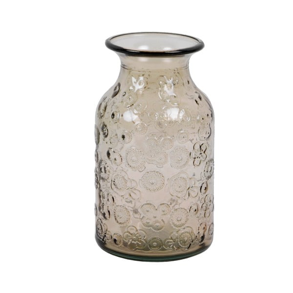 Кафява ваза от рециклирано стъкло Flora, височина 16 cm - Ego Dekor