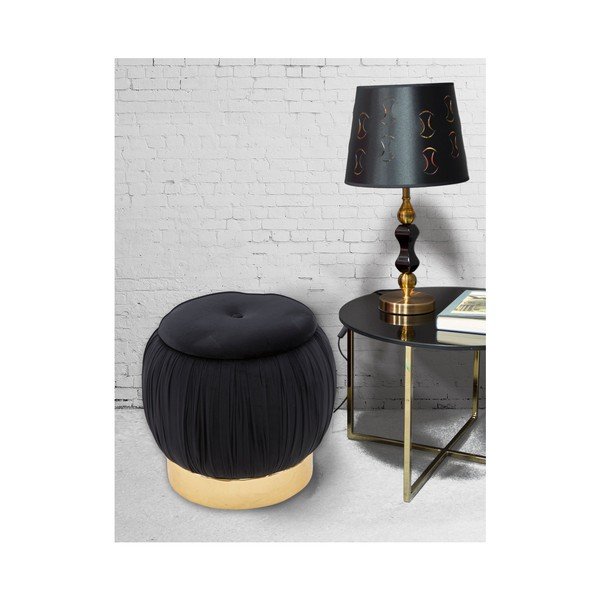 Черен пуф със система за съхранение Paris, ⌀ 41 cm - Mauro Ferretti-image-3