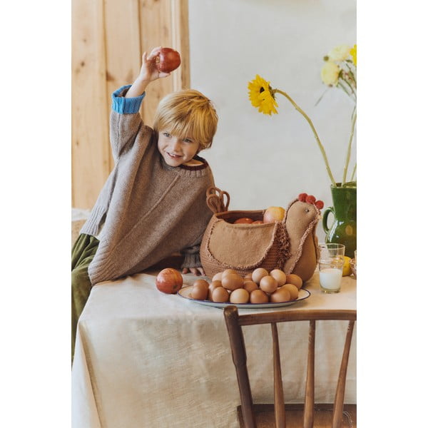 Кафява текстилна детска кошница за играчки 48x32x29 cm Chicken Toffee – Lorena Canals-image-1