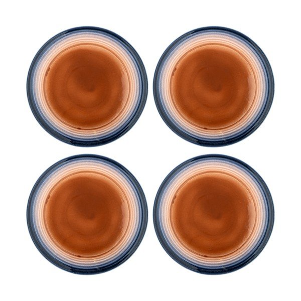 Сини/оранжеви глинени чинии в комплект 4 бр. ø 27 cm Tatum – Bloomingville