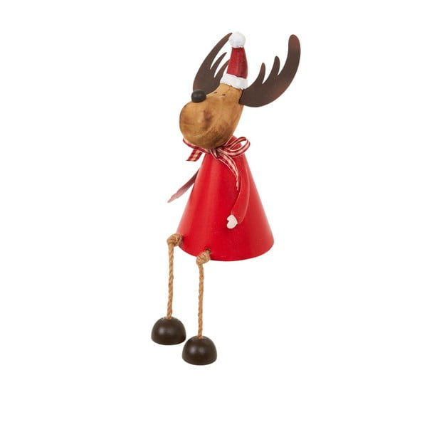 Dekorace Archipelago Red Sitting Reindeer, 15 cm