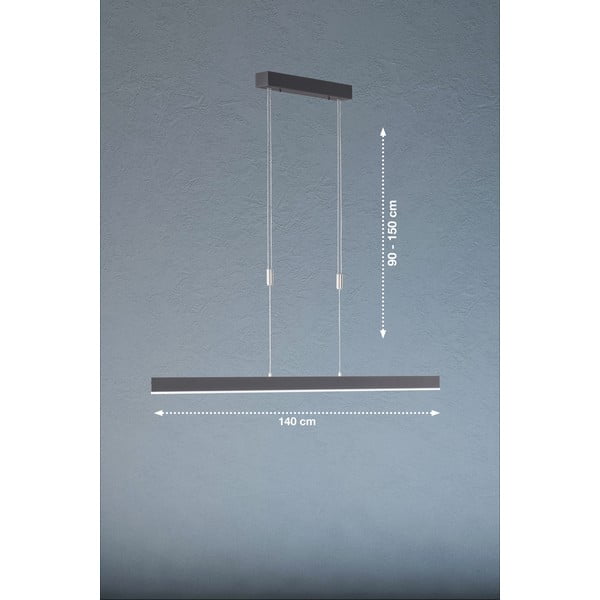 Черно LED затъмняващо се висящо осветително тяло Straight – Fischer & Honsel-image-4