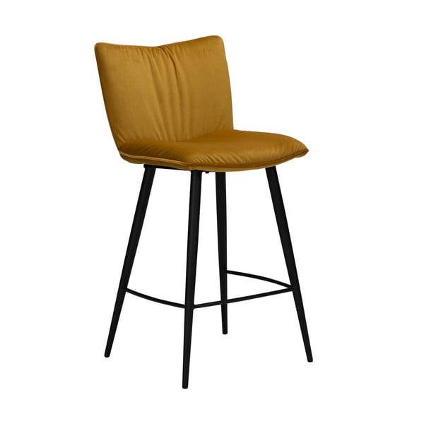 Žlutá sametová barová židle DAN-FORM Denmark Join, výška 103 cm