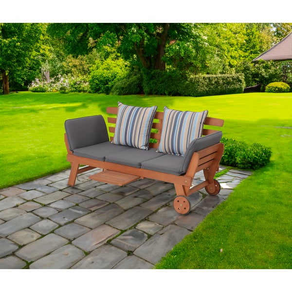 Кафява градинска пейка от масивно дърво Rincon – Garden Pleasure-image-1