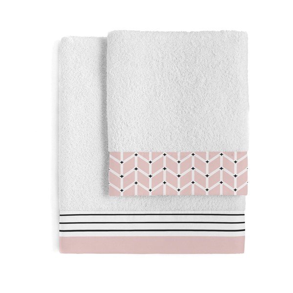 Sada 2 bavlněných ručníků Blanc Blush