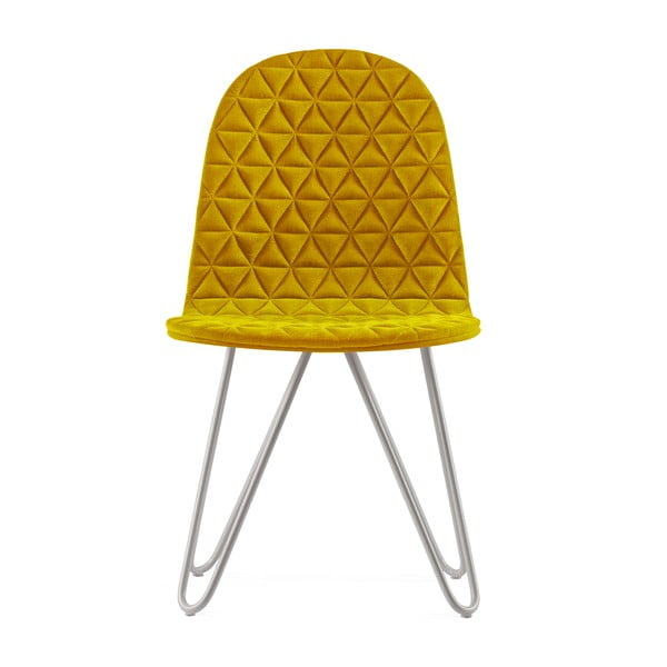 Žlutá židle s kovovými nohami Iker Mannequin X Triangle