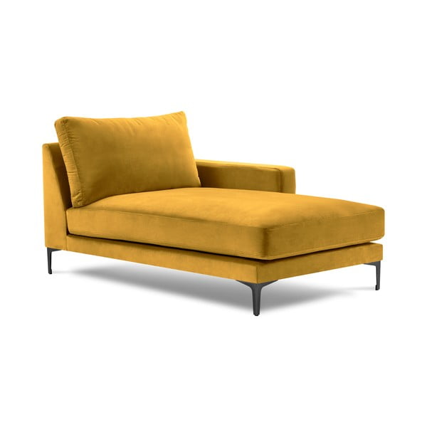 Жълт кадифен стол за отдих, десен ъгъл Harmony - Kooko Home
