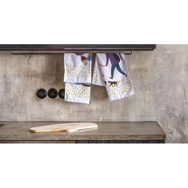 Комплект от 2 бели памучни кухненски кърпи , 50 x 70 cm Family - Butter Kings-image-1