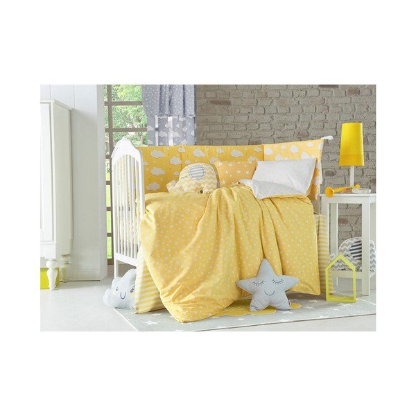 Жълт защитен памучен калъф за матрак за детско легло Mike & Co. NEW YORK Carino, 40 x 210 cm Stars - Mike & Co. NEW YORK-image-1