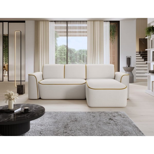 Жълт кремав ъглов диван от букле (десен ъгъл) Ume – ELTAP-image-1